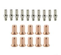 Kit de consommables pour torche plasma CUT60 - Embout d'électrode 0,9 mm 1,1 mm Pièces de rechange avec capuchon bouclier tourbillon pour anneau (kit de 20 pièces de 0,9 mm)