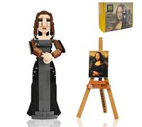 Kit de Construction 3D Mona Lisa - Sculpture en Briques de 311 Pièces avec Autocollants, Décoration Créative pour Bureau - Cadeau Adulte pour Amateurs d'art