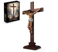Kit de construction Cross Jésus, 588 pièces, kit de blocs de construction, figurines chrétiennes religieuses créatives, cadeaux pour adultes