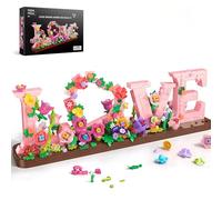Kit de Construction de Art Love pour Adultes, 791 PCS Bouquet de Fleurs Cadeaux pour Anniversaire d'enfant ou Cadeau de Fiançailles pour Femmes, Saint-Valentin, Fête des Mères, Elle ou Lui