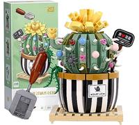 Kit de Construction de Bouquet de Fleurs, Plantes Artificielles Fleurs Déco Jeux de Construction Mini Briques, 721 pièces Bonsaï Cactus Succulente Blocs de Construction Non Compatible avec Lego