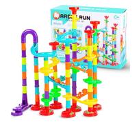 Kit de construction de circuit à billes - 113 pièces avec rampe de démarrage et 30 billes en verre - Jeu éducatif menthe à partir de 3 ans - Construction créative en ABS robuste