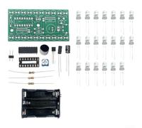 Kit de construction de lumière musicale à LED verte robuste avec 20 ampoules multicolores déclenchées par le son et tableau électronique pour débutants et étudiants (B)