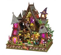 Kit de construction de maison de château magique de 400 pièces, puzzle 3D en bois