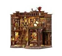 Kit de construction de maison miniature à faire soi-même, mini maison en bois 3D pour débutants, pour la famille et les amis (salle de livre)