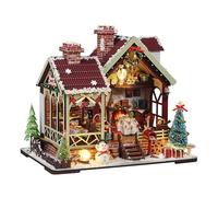 Kit de construction de maison miniature à faire soi-même, mini maison en bois 3D pour débutants, pour la famille et les amis (maison de Noël)