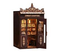 Kit de construction de maison miniature à faire soi-même, mini maison miniature à construire pour un coin livre en bois 3D pour débutants, pour la famille et les amis (Sweet Chapter)