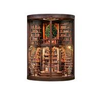 Kit de construction de maison miniature à monter soi-même, pour coin de livres, puzzles 3D en bois, étagère de bibliothèque, kit de maison de poupée avec lumière LED, mini kit de construction pour