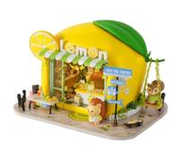 Kit de construction de maison miniature en bois avec meubles, maison de poupée à faire soi-même pour adultes, cadeau d'anniversaire (maison de citron)