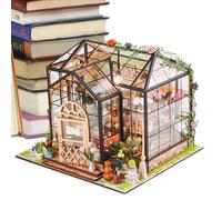 Kit de construction de maison miniature - Kit de bricolage avec meubles et colle à outils - Modèle de serre créative en bois fait à la main - Projets de bricolage pour adultes - Décoration de chambre