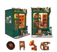 Kit de construction de maison miniature pour adultes, puzzle décoratif 3D pour adultes, pour construire un cadeau, suivi des clés, pour adolescents et débutants, bibliothèque (Moments in Time)