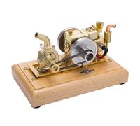 Kit de construction de modèle de moteur à vapeur, 1,6 cc, moteur à essence rétro à 4 temps refroidi à l'eau avec pompe à turbine fonctionnelle pour expériences scientifiques, éducation et affichage