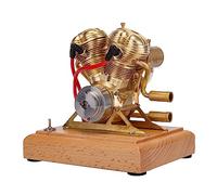 Kit de construction de modèle de moteur à vapeur 4,3 CC Mini OHV V-Twin double cylindre à essence 4 temps avec allumage électronique pour expériences scientifiques éducation et affichage