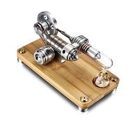 Kit de construction de modèle de moteur à vapeur, moteur Stirling de type gamma avec lumières LED et écran de génération d'électricité, kit d'expérimentation scientifique pour l'éducation physique et