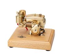 Kit de construction de moteur à vapeur, 1,9 CC horizontal, monocylindre à quatre temps, moteur à essence avec base en bois pour tracteurs, expériences scientifiques, éducation et affichage pour