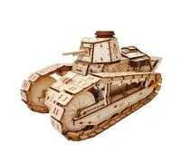 Kit de construction de réservoir en bois 3D pour adultes, puzzle de construction de chars militaires FT-17 avec télécommande, kit d'ingénierie motorisé à pistes, idée cadeau unique