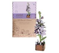 Kit de Construction de Roses simulées DIY - Kit de Construction Florale 24,4x16,5x1cm | Puzzles en Bois 3D, Puzzle, pour Home Decor Table Centre de Table Projet Familial Activité de Salle de