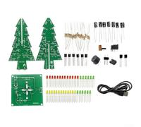 Kit de construction de sapin de Noël à LED avec séquences lumineuses clignotantes et générateur sonore intégré (A)