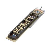 Kit de construction de yacht de luxe - Grand modèle modulaire de 120 cm - Blocs de serrage MOC - Modèle de superyacht avec intérieur détaillé - Grand bateau de croisière - Cadeau pour collectionneur
