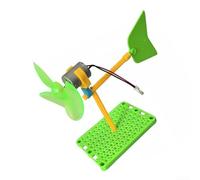 Kit de construction d'éolienne à monter soi-même en plastique ABS vert pour l'éducation des tiges, l'apprentissage de la physique et la démonstration de production d'énergie renouvelable avec lumière