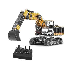 Kit de construction d'excavatrice RC en métal 2,4 G 12 canaux pour adolescents et adultes - 2546 pièces