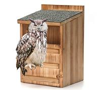 Kit de construction en bois pour adultes - Nichoir à hibou préconstruit pour l'extérieur - Kit de nichoir en bois de qualité supérieure avec boîte à hibou, copeaux de cèdre et vis incluses - Nichoir à