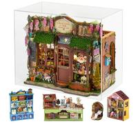 Kit de construction exquis fait à la main pour le coin des livres 3D - Maison de poupée miniature - Maison de fleurs pour la créativité - Cadeau d'Halloween ou d'anniversaire (avec housse