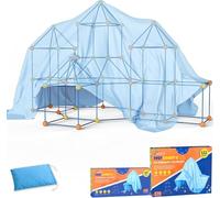 Kit de Construction Fort XL - 191 Pièces - avec Pack d’Extension - Incl. Sac de Rangement & E-Book - Tente de Jeu Enfant - Jouet Éducatif STEM - Jeu de Construction - Construire une Cabane