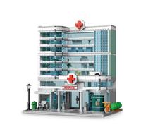 Kit de construction - GENERIQUE - Hôpital modulaire 3 étages - 1350 pièces - Éclairage LED - Compatible Lego