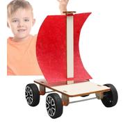 Kit de construction pour - Kit de construction de modèles STEM pour voitures à énergie éolienne | Projets de construction de voitures en bois Kit modèle artisanal La famille des amis | Jeu