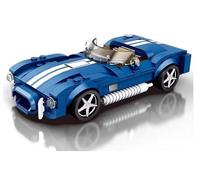 Kit de construction - REOBRIX - Voiture de sport décapotable - 312 briques - Bleu - À monter soi-même