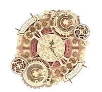 ROBOTIME Horloge murale ROKR Zodiaque — Puzzle 3D en bois 33,5×29,5×5,5 cm — Décoration