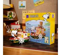 Kit De Construction Snoopy Bateau à Vapeur Peanuts Blocs Model Kit