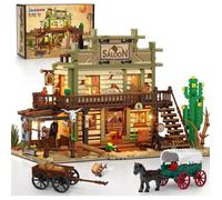 Kit de Construction Western Saloon INSOON - Aventure et Jeu Interactif Far West avec LED 1727 pcs - Jouet Briques 12+