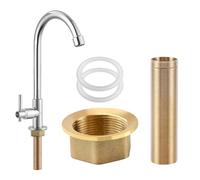 Kit de contre-écrou M30 x 10 cm pour robinet - Rallonge de tuyau fileté - Extension de robinet avec tube fileté - Écrous de robinet d'extension de robinet - Kit d'écrou de verrouillage de mamelon