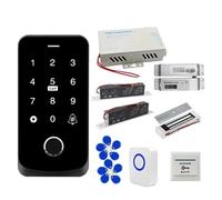 Kit de contrôle d'accès par Empreinte Digitale NFC, étanche IP65 TF9, Clavier/Carte IC RFID/Serrure Porte magnétique/Alimentation 12V Maison extérieure(Kit-E)
