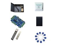 Kit de contrôle d'accès RFID, contrôle d'accès TCP à deux portes + boîtier d'alimentation + serrure magnétique de 280 kg + lecteur d'identité + bouton de sortie + 10 étiquettes d'identité, sn:kit-B206