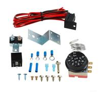 Kit de contrôle de refroidissement de ventilateur de radiateur 12 V avec thermostat réglable de 32 F à 248 F et circuit à 3 broches pour véhicule