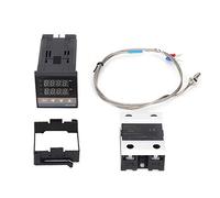 Kit de Contrôle de Température AC110V-240V 0-400 ℃ REX-C100 Thermostat de Contrôle de Température à LED PID Numérique avec Thermocouple K et 1 x SSA Max25A