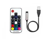 Kit de contrôleur LED USB DC 5 V - Télécommande sans fil RF 17 touches - Variateur d'intensité / Contrôleur LED en ligne pour bandes lumineuses LED RVB 5050 3528