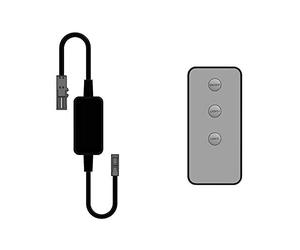 Kit de contrôleur sans fil LED avec télécommande pour systèmes 12-24 V, 36-72 W, intensité variable pour l'intérieur, longueur du câble 150 mm, veau