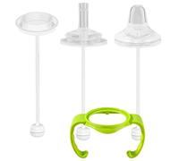 Kit de conversion de 4 tétines pour bébé pailles en silicone pour nourrissons 3 tétines avec poignée biberon gobelets lestés pour enfants 3 à 6 à 9 mois