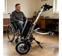 Kit de conversion de fixation for fauteuil roulant électrique,avec éclairage avant LED à double perle, roues de 12pouces et freins à double disque,endurance 65km, for personnes handicapées(A)