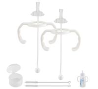 Kit de conversion de gobelet à paille XUNICUTE pour biberons Dr Browns étroits et étroits, kit de transition anti-fuite avec tétine en silicone, paille lestée, poignée, lot de 2, 6 mois et plus