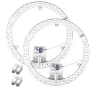 Kit de conversion de modules LED 2 pack : module LED 36 W pour plafonniers, carte de conversion LED avec aimants de maintien, modules LED, module annulaire LED lampe annulaire Ø 23 cm, blanc 6000K