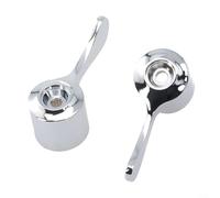 Kit de conversion de têtes de levier de rechange pour lavabo 1/4 de tour chromées sur poignées en laiton massif pour robinets de lavabo de salle de bain montés sur le pont avec deux trous de robinet,