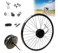 Kit de Conversion de vélo E-S Avant électrique avec Panneau LCD, Ensemble de Moteurs ehub améliorés, Roue à entraînement Direct pour Batterie 36V / 48V E-Bike (24V / 250W, 26 Pouces)