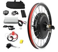 Kit de conversion de vélo électrique 20" 1 kW 48 V Roue arrière 3 vitesses 43 km/h Kit de conversion de vélo électrique avec affichage LED, contrôleur et volant d'inertie 7 vitesses