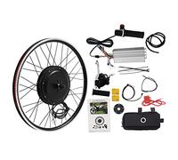 Kit de conversion de vélo électrique 48 V 1000 W sans balais moteur moyeu 55 km/h 26" avec écran LCD, contrôleur et poignée et capteur PAS Moteur électrique 45 Nm couple pour vélo