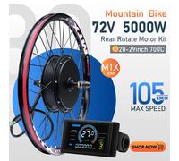 Kit de conversion de vélo électrique 72V 5000W MTX, roue arrière 20-29 pouces, moteur de moyeu arrière sans balais, déport de 150 mm, kit de conversion de vélo électrique 5000W S900 Set